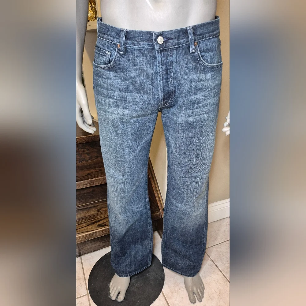 7 For All Mankind Men's Relaxed Fit Jeans - Blue - Picture 1 of 15